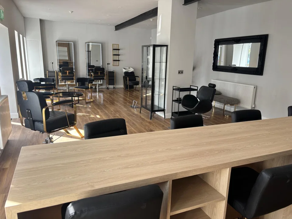 View across the Thorne salon from the reception desk